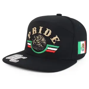 Trendy Apparel Shop 3D Mexico Pride Embroidered Flatbill Snapback Cap