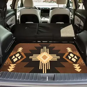 Durable Car Trunk Mat, Non-Slip & Waterproof Interior Liner, Southwestern Style, Easy to Clean, Fits Most Vehicles, Suv Friendly, Car Interior Accessory