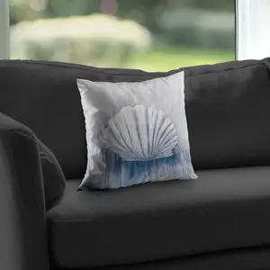 360 Stand 14x14 in. Poly Twill Throw Pillow Insert, Plush Fill, Blue Feston Shell Design, Coastal Look, Indoor-Outdoor Sea Marine Home Decor Accessory (C1PT1414TF1GPZ), 14-Inch Standard Pillows, Blue Standard Pillows