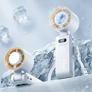 KimguardFan Handheld High Speed Fan, 199 Adjustable Levels Foldable Portable fan for Summer Travel Vacation Essentials & Outdoor Activities, cool fan,fan  with  phone  stand compact lightweight mini turbo bling Rechargeable UnderShirt Waist