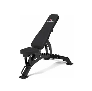 RitKeep 1300lbs Heavy Duty Weight Bench, Adjustable Weight Bench Workout Bench Press Set for Home Gym Strength Training, Portable Incline Bench with Wheels for Full Body Fitness