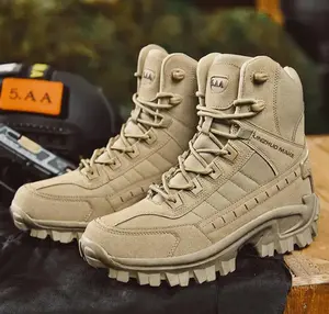 Men's Tactical Boots Lightweight Comfortable All-Day Work Boots with Side Zipper for Motorcycle Combat Hiking Safety Outdoor Shoes Fathersdaygift Asymmetrical Structure Highly Adjustable Laces