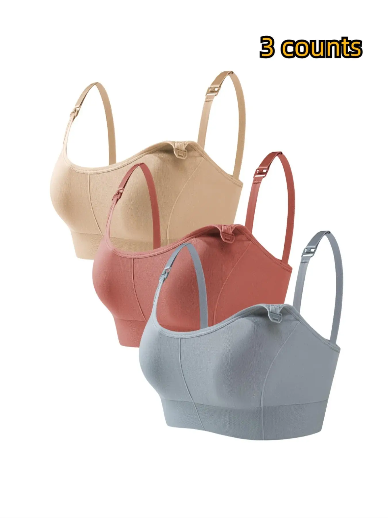 Women's Solid Front Buckle Wireless Maternity Bra, Comfortable Adjustable Strap Lingerie for Maternity, Summer Outfits, Maternity Lingerie for All Sea