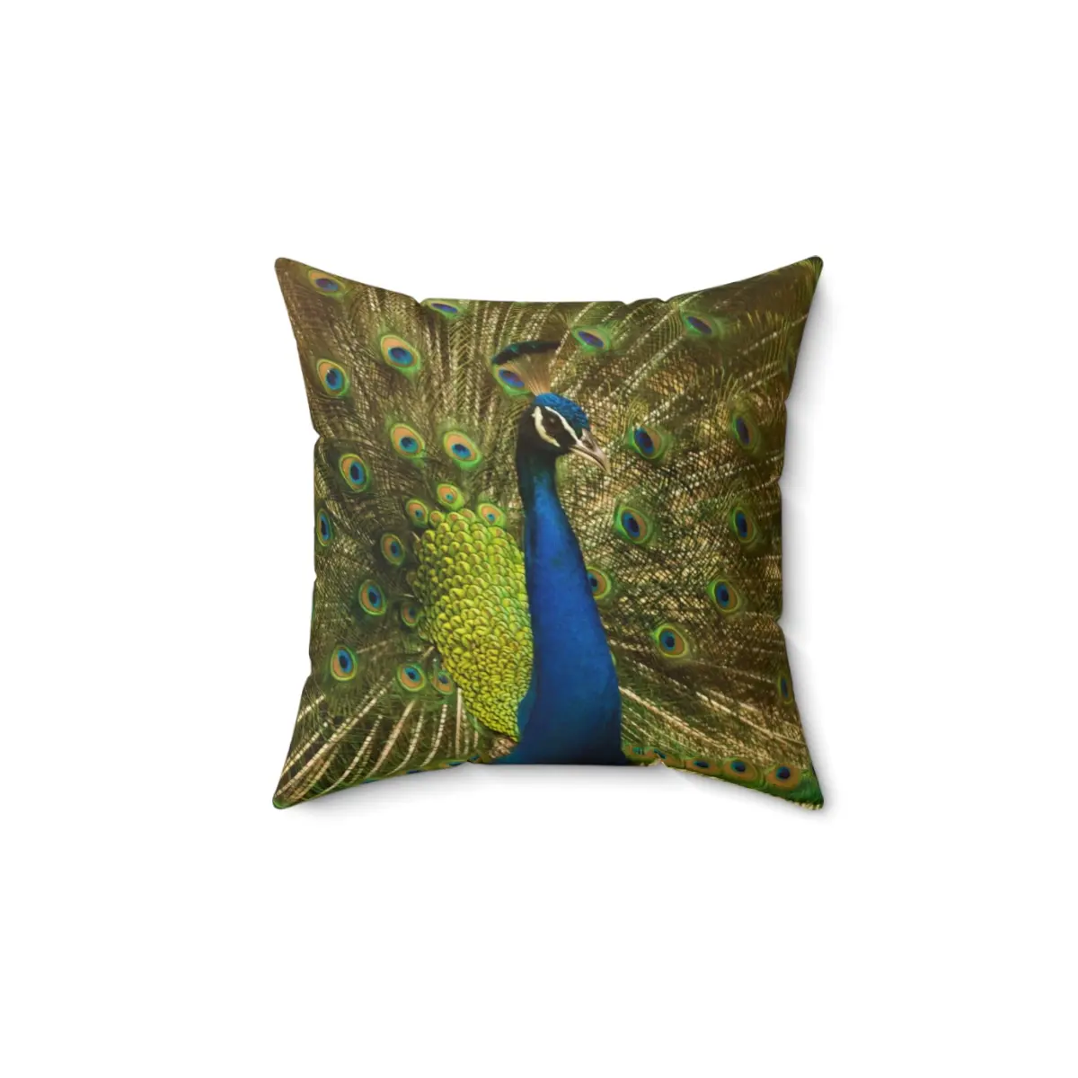 Peacock Feather Square Pillow | Elegant Home Decor Accent for Nature Lovers