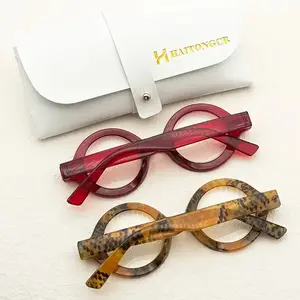 Vintage Round Reading Glasses Valentine s Day Gift 2026 for Women Anti Blue Light Thick Frame Eyewear 1.0 to 4.0