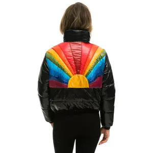 SUNBURST APRES PUFFER JACKET - GLOSSY BLACK
