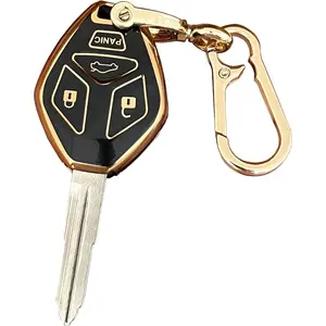 for Mitsubishi Key Fob Cover Smart Key with Keychain Fit for Mitsubishi Eclipse Galant Lancer Outlander