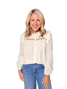 White Ruffled Collar Blouse