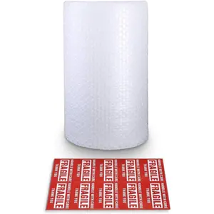 Bubble Cushioning Wrap Rolls, 3/16" x 12" x 15' ft Total, Perforated Every 12" for Packaging, Shipping, Mailing