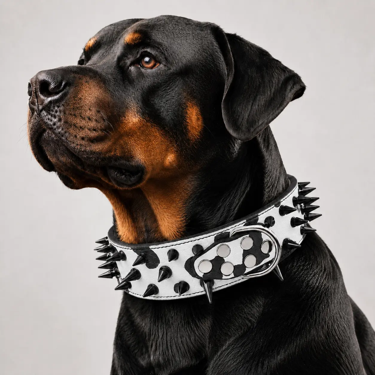 Durable Reinforced Nylon Spiked Dog Collar for Large Breeds - Bite Protection, Chew Resistant, Adjustable with Metal Buckle for Safety Training - Pet Collars & Leads, Color Matching Design, Hand Wash Only