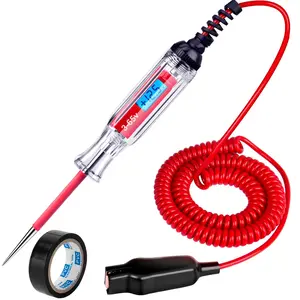 Heavy Duty 3-65V Backlit Digital LCD Circuit Tester, Test Light with 140 Inch Extended Spring Wire,   Low  & Light Tester with Stainless Probe