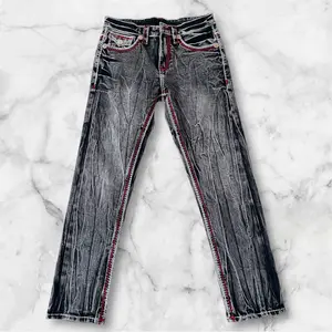 Men's Gray Straight Leg Jeans