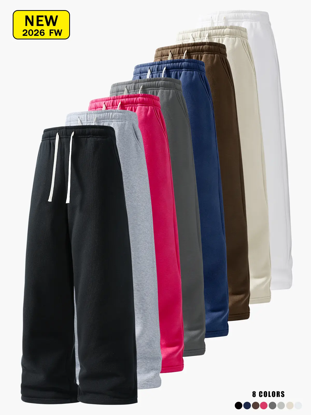 Men’s spring/autumn casual knit long pants, loose straight fit, simple versatile sweatpants suitable for jogging, fitness, and other outdoor activities.