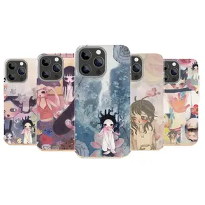Anime Style Phone Case| Artistic Girl Illustration| Soft Pastel Aesthetic Design| Durable Protective Phone Case