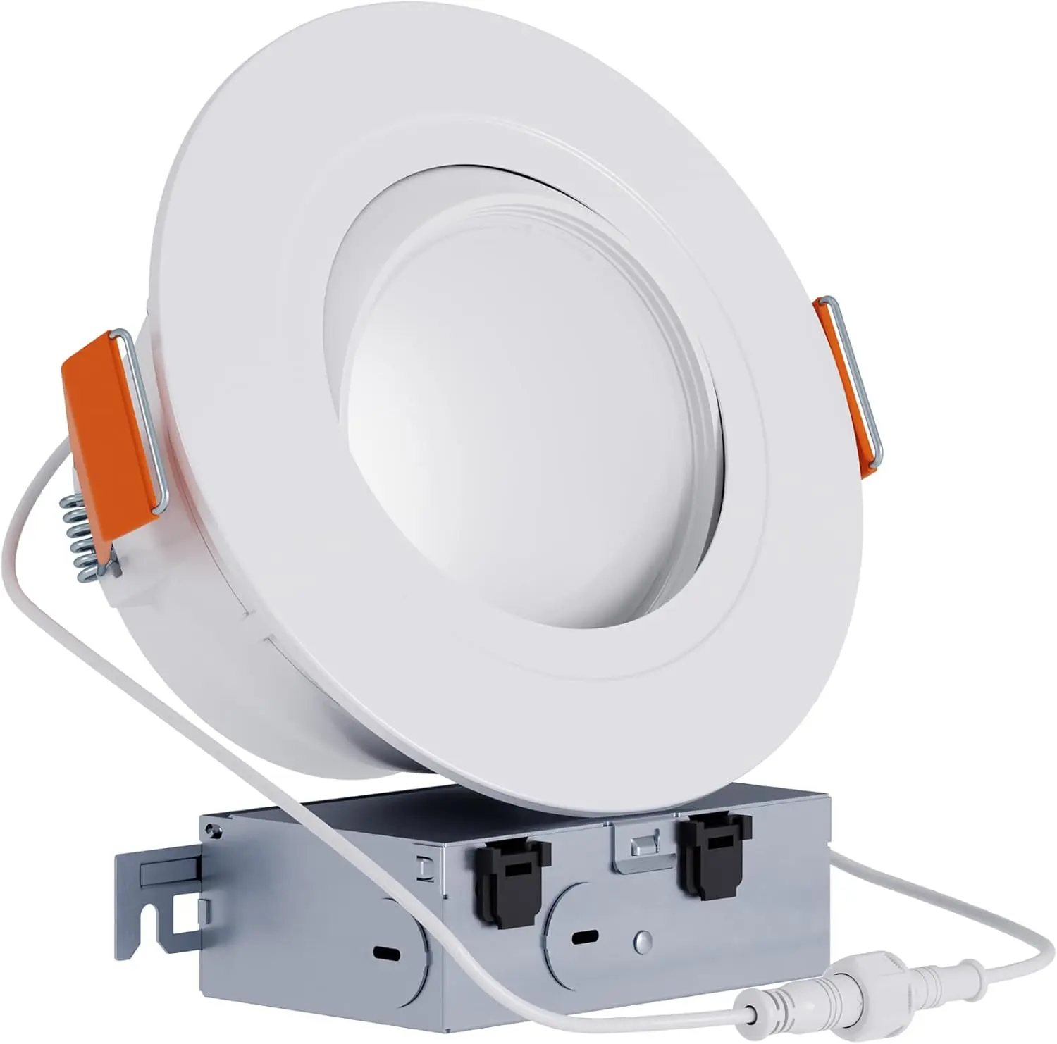 RA 6-Inch Canless LED Recessed Downlight - 360 Rotatable Gimbal, Selectable Lumens/Color Temperature, Dim-to-Warm, Damp Location Rated, IC-Rated, No Existing Housing Required, Engineered & Tested in USA for Bedrooms - RA6LS9FSD2W1EWHDM, 360 Rotatable Rece