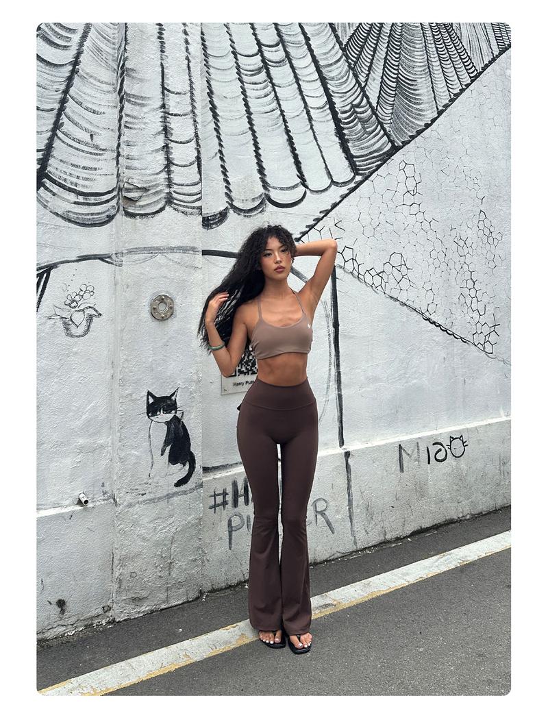 YEOREO CoreFlex Flare Leggings with Pockets for Women Scrunch Workout Leggings Butt Lifting Gym Yoga Pants