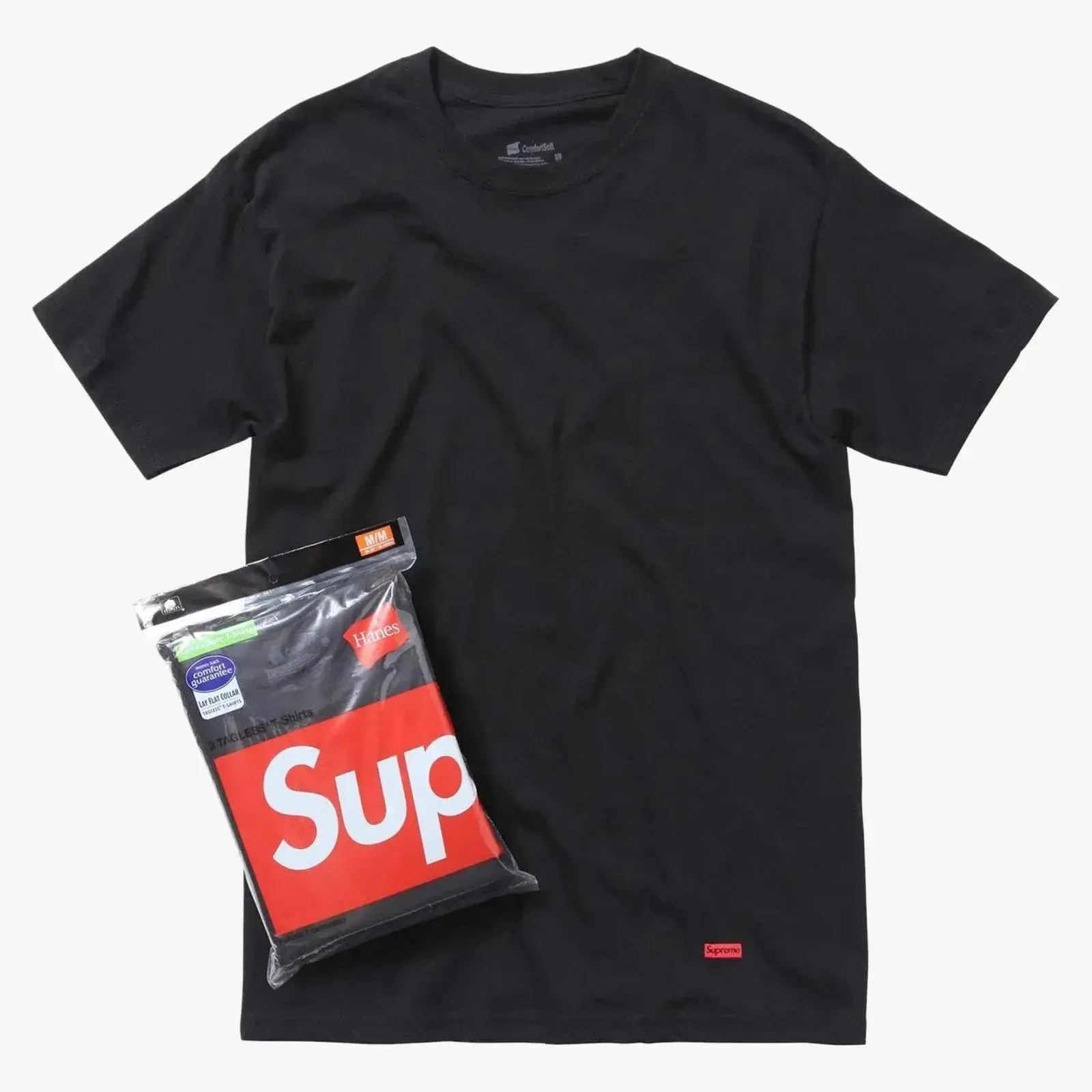 Supreme x Hanes Tagless Tees (Full Pack) Black