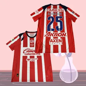 25 26 Chivas de Guadalajara Mexico LIGA MX Home 25# Roberto Alvarado Short Sleeve Soccer Jersey Fans Version Breathable