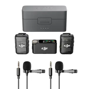DJI Mic 2 with Two Condenser Lavalier Microphones - Compact Digital Wireless Microphone System