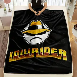 Lowrider themed printed flannel blanket - soft, warm and lightweight, suitable for sofas, beds, travel, camping, and all-season gifts