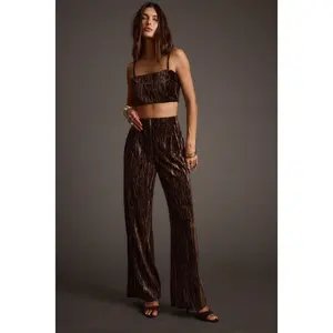 Rhea Espresso Velvet Trousers