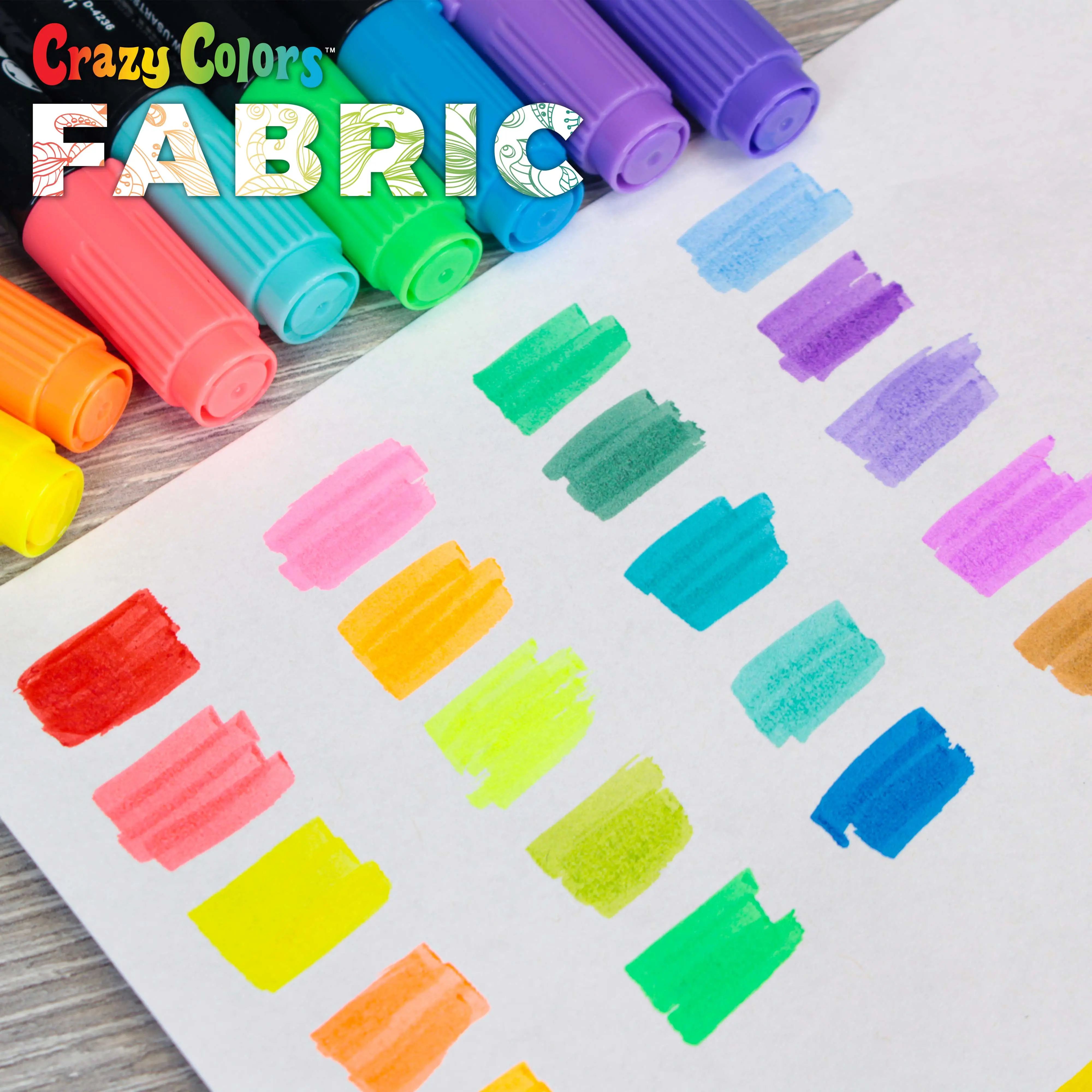 Super Markers 20 Neon Dual Tip Fabric Markers - Fine & Chisel Point Pens Fabric Marker Permanent for Clothes, T-Shirts - Permanent Ink Eye-Catching Ultra-Bright Neon Colors