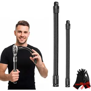 2PCS 1/2 Flexible Shaft Extension Extender Torque Socket Ratchet Spanners Electric Wrench Connecting Rod, 360° Flex Reach Extensions Bar for Outlets, Portable Hand Drive Tool for Tight Spaces (MIX) tiktokshopspringglowup