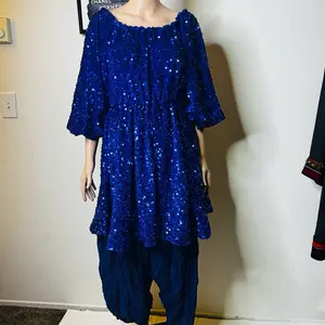 Midnight Sapphire Sequin Statement Set