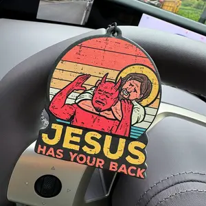 Christian Jiujitsu Car Air Freshener, Bahama Breeze Scent, Rearview Mirror Hanging & Vent Clip, Natural Material, Long-Lasting 90 Days, Hanging Car Diffuser