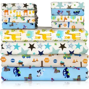 Receiving Blanket for  - 4 Pack - 30 inch x 30 inch -  Flannel Cotton - Mixed Patterned Designs - Includes  Washcloth 30 Pack