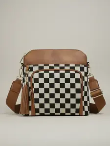 Women's Fashionable Plaid Pattern Shoulder Bag, Fashionable Patterned Bag, Casual Versatile Shoulder Bag for Daily Used, Trendy All-match Commuter Bag