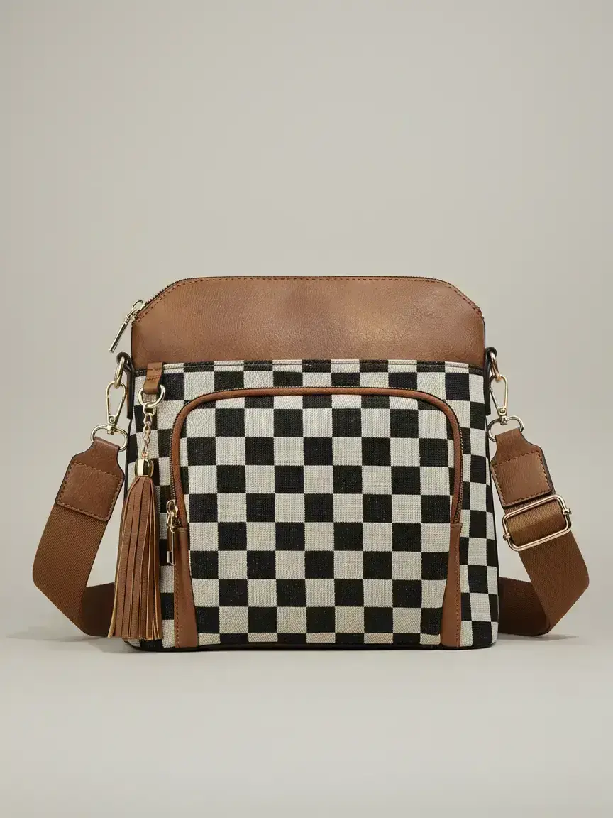 Women's Fashionable Plaid Pattern Shoulder Bag, Fashionable Patterned Bag, Casual Versatile Shoulder Bag for Daily Used, Trendy All-match Commuter Bag