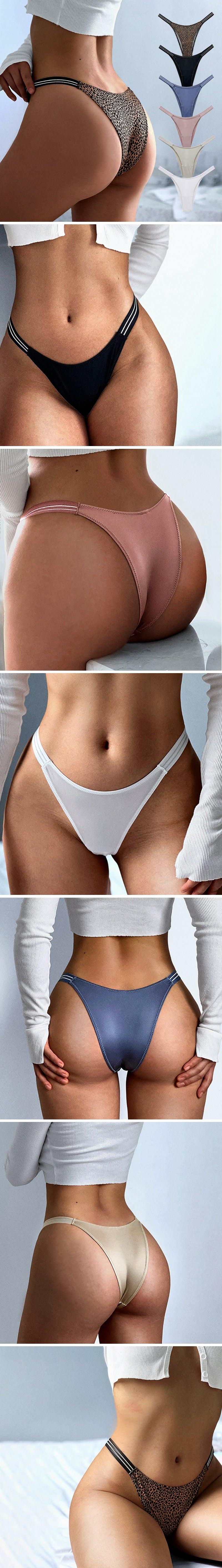 Glossy Dazzing Stripe T-back Underwears