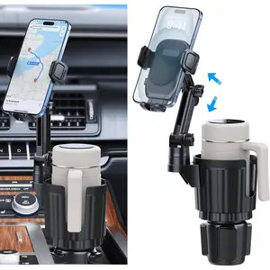 Cup Holder Phone Mount, 2 in 1 Universal Cup Holder Expander with Long Arm 360?Rotation Cup Phone Holder for  Fits All 4-7"  Galaxy Smartphones and   Bottles
