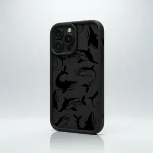 Bold Monochrome Sharks Edgy Ocean Vibes Phone Case for iPhone17/17PROMAX/17PRO/16/15/14/13/12/GALAXYS21/S22/S23/S24 Celestial Eye Layered Phone Case fingerprint resistance (matte finish) Cool trend BOBOJT1588004