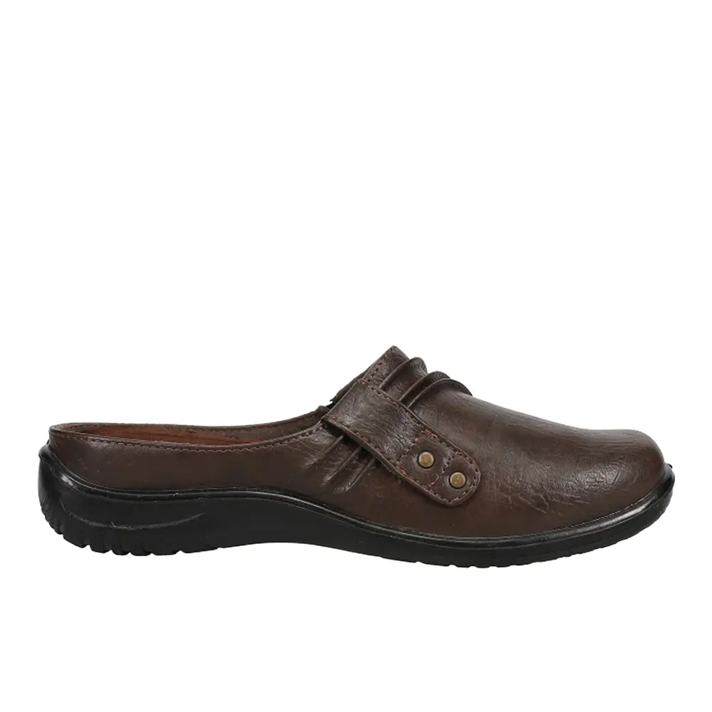 Easy Street Womens Holly Studded Mules Flats Casual - Brown