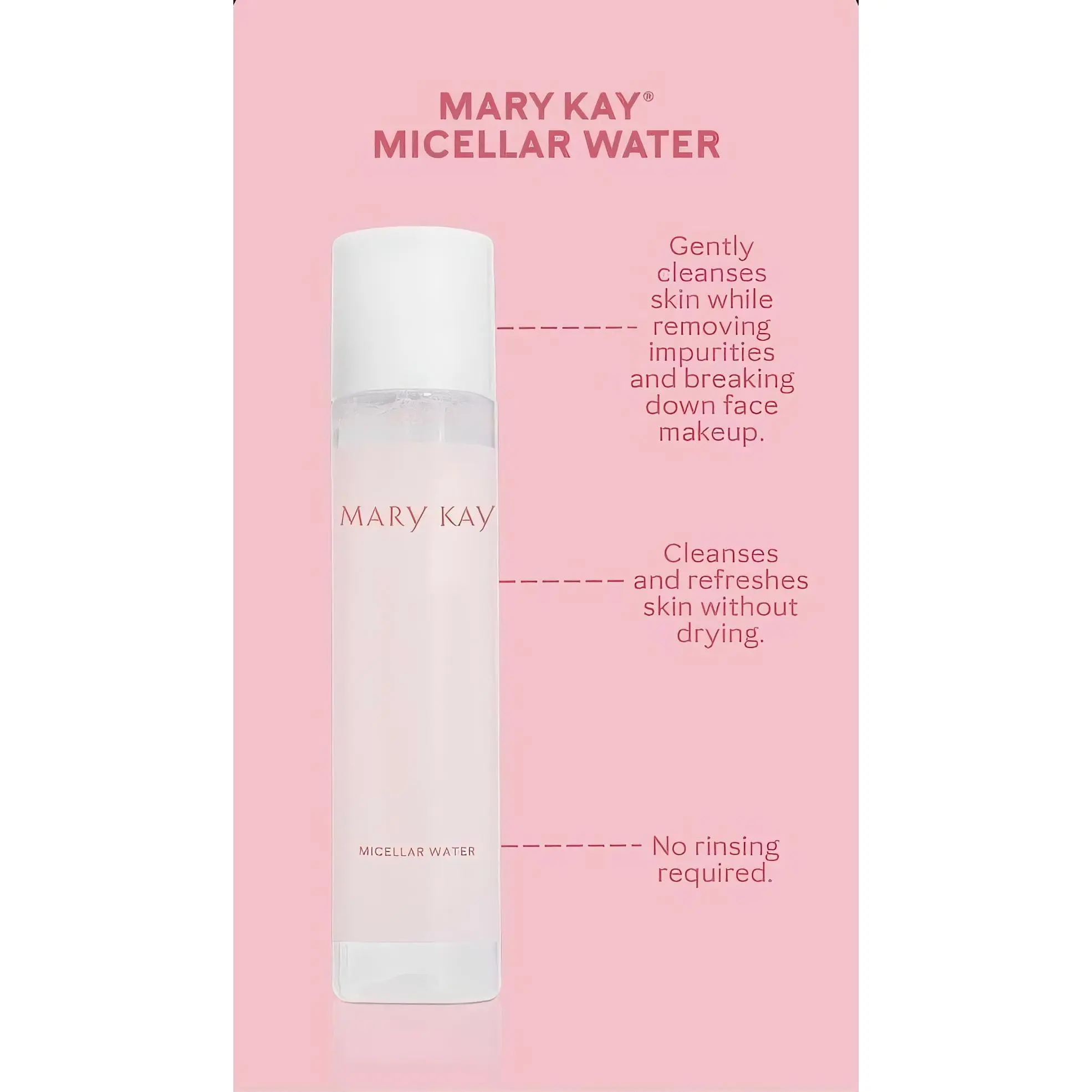 Mary Kay Micellar Water - Gentle No-Rinse Facial Cleanser for Removing Makeup & Impurities, Versatile for Quick Cleanses or Double-Cleansing Routine
