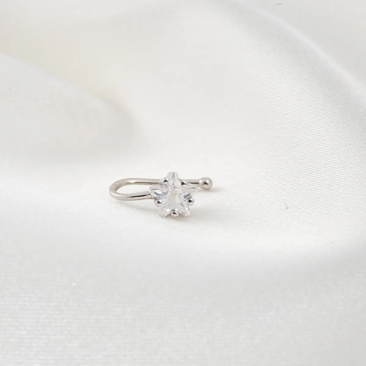 925 Sterling Silver One Star Ear Cuff (1 Pair)