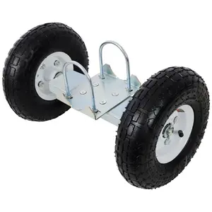 Dual Gate Wheel 10" Pneumatic Tires, Zinc Plated Finishing.Heavy Duty for Driveway Chain Link Fence, Gate Supporter Wheel Caster for Metal Tube Gates, Gate Helper Wheel for Swing Sliding Gate, 300lb
