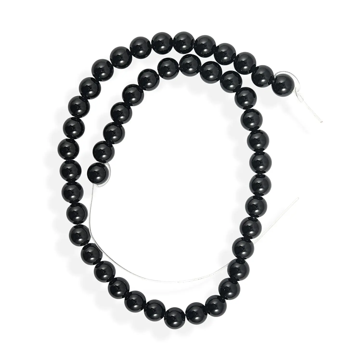 GCS Round Black Onyx Beaded Strand (14 Inches) 161.85 ctw
