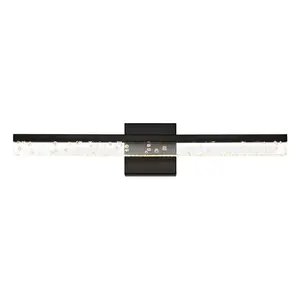 JONATHAN Y Mario Modern Contemporary 360-Degree Rotatable Iron/Seeded Acrylic Integrated LED Vanity Light; for Living Room, Bedroom, Kitchen, Office