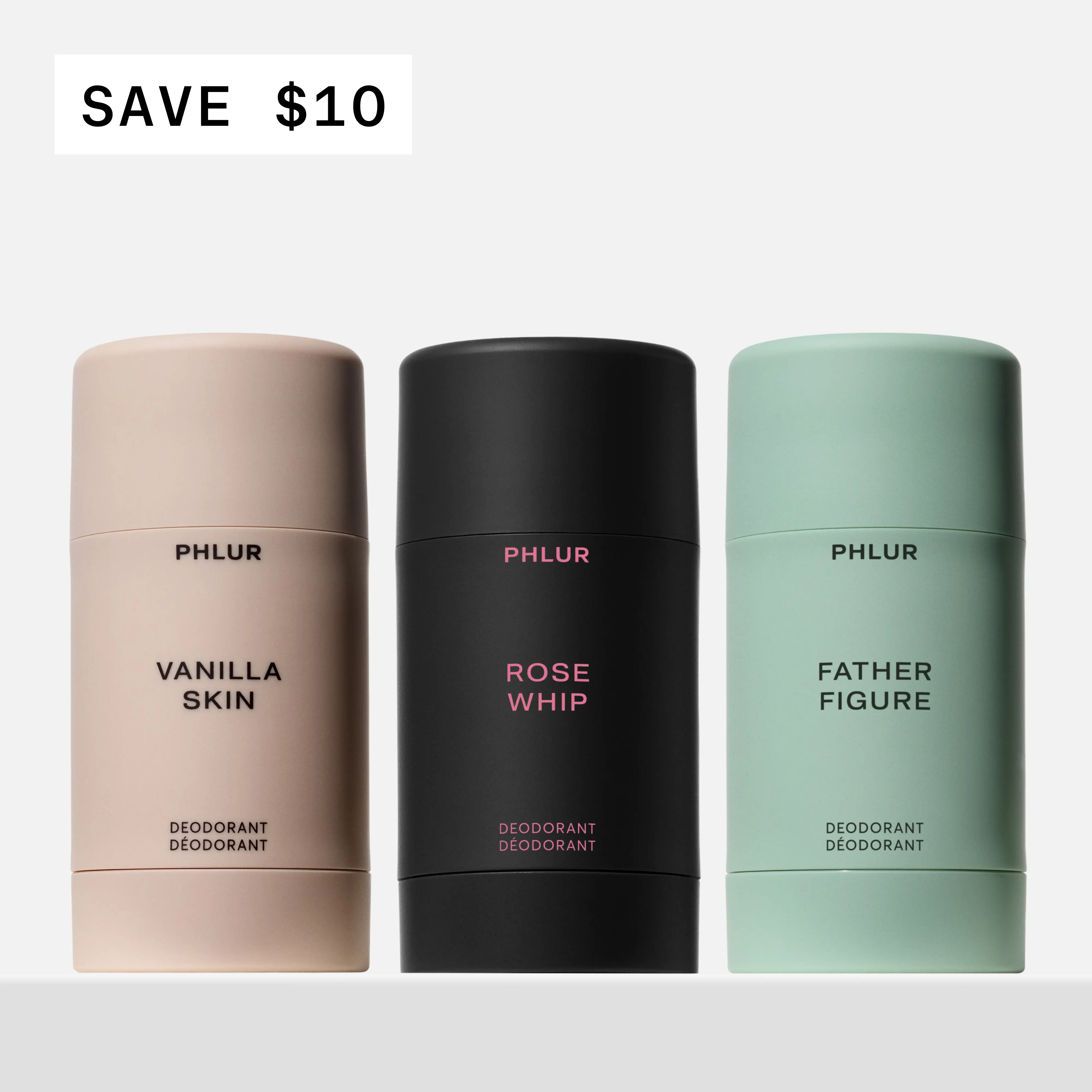 PHLUR Natural Deodorant Trio - Vanilla Skin, Rose Whip & Father Figure - Aluminum Free, 48-Hour Odor Protection (3-Pack) PHLUR Natural Deodorant Trio - Vanilla Skin, Rose Whip & Father Figure - Aluminum Free, 48-Hour Odor Protection (3-Pack)