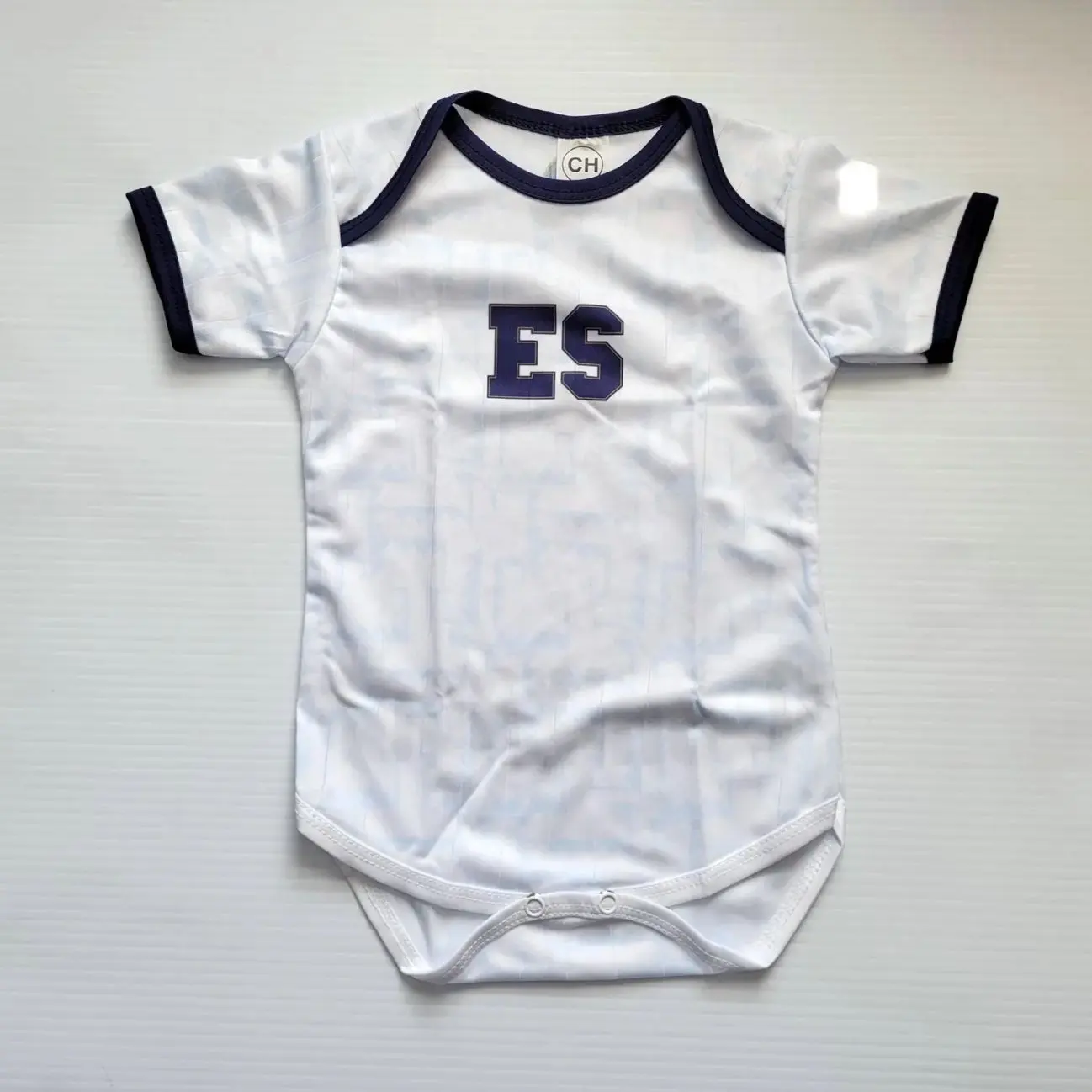 Custom El Salvador Baby Bodysuit, El Salvador Outfit One-piece, Personalized with Name and Number 5NM