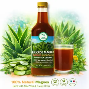 Maguey Juice with Aloe Vera & 6 Herbs (Sábila y 6 Hierbas) – 1000 ml (1 L) – Pure Agave Juice – 100% Artisanal, Vegan, Non-GMO – Natural Digestive Support – Rich in Vitamins B2, B3 & C, Iron, Calcium, Magnesium & Zinc – Hecho en México – by High Supreme