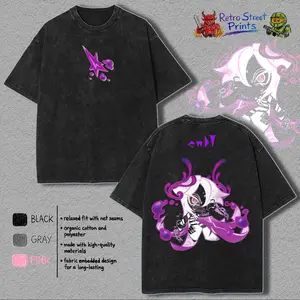 Venom Dough Cookie Run Kingdom Washed 2 sided printed T-Shirt, game merch Design Korean Art Printed Menswear Tops shirts men unisex game day Casual Cotton casual unisex apparel fan gift shirt cotton