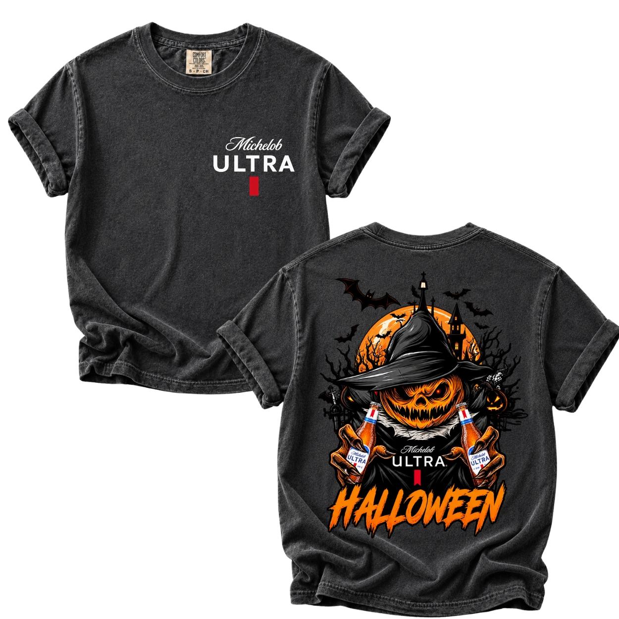 Comfort Colors Vintage Michelob Ultra Halloween TShirt, Retro Beer Graphic Tee, Spooky Season Party Shirt, Funny Fall Drinking Outfit, Casual Unisex Halloween Apparel