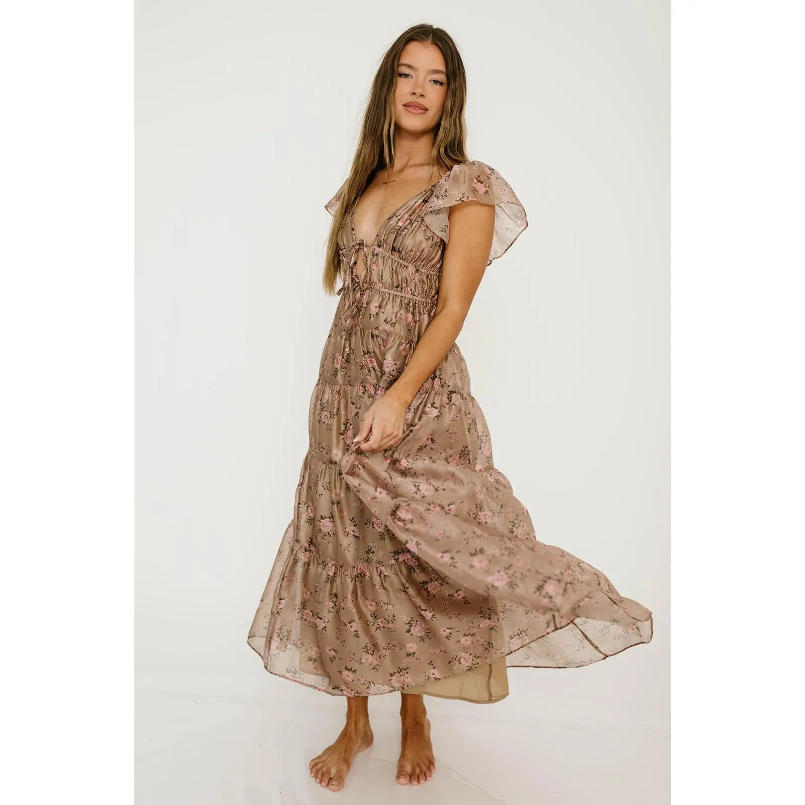 Enchanted Maxi Dress in Mauve Floral