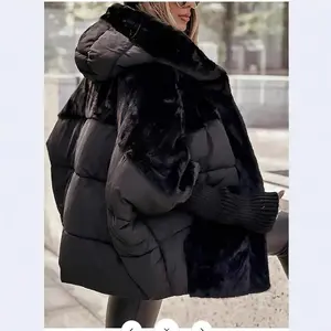 A new loose and patchwork down cotton-padded jacket for women in autumn and winter 2025 rock star puffer jacket peacoat trench coat