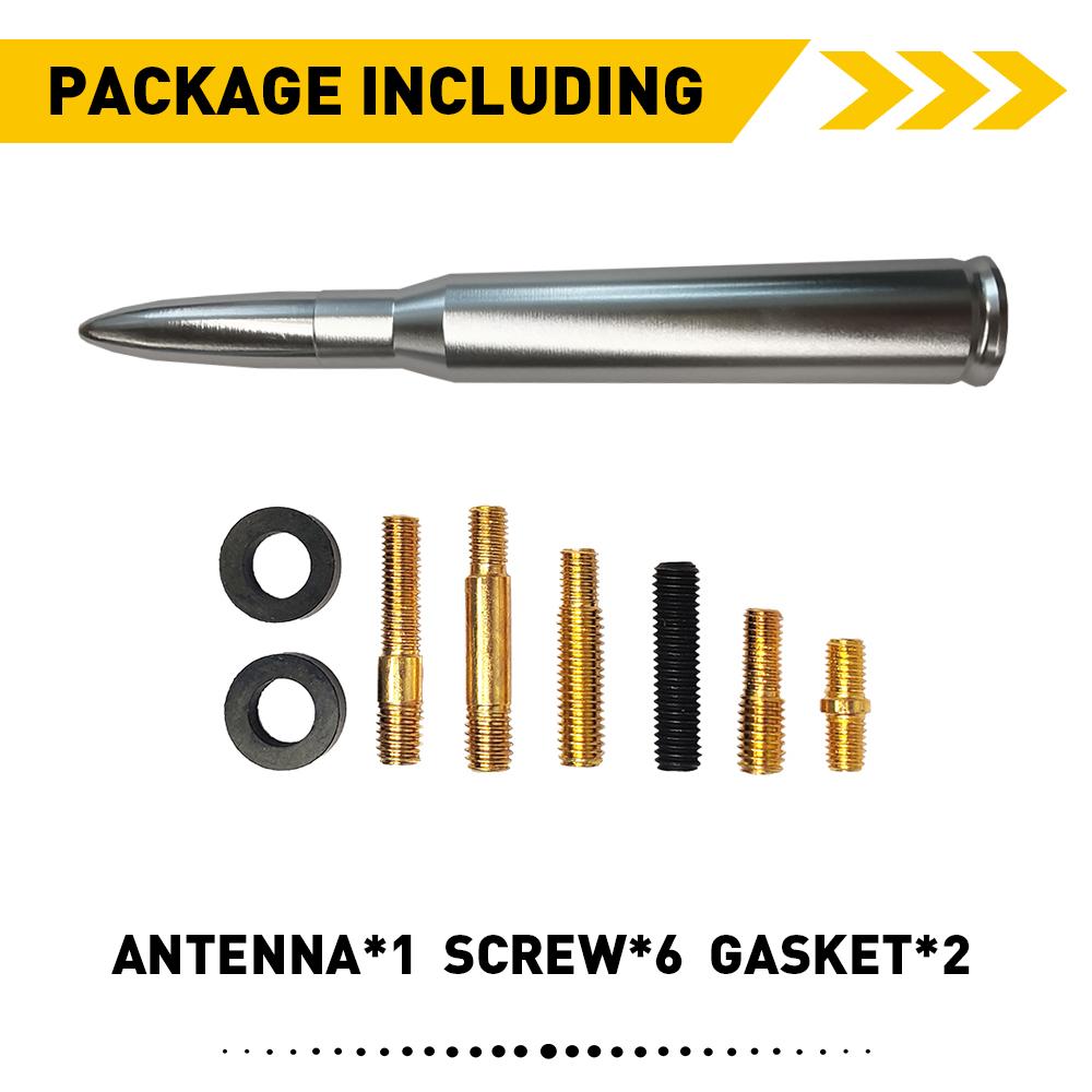 AUXITO Silver Bullet Antenna Kit FM Universal Fit Motorcycles Cars Street Rods Boat US