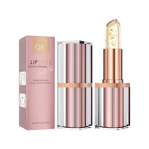 QIC Gold Foil Color-Changing Lipstick, PH Adaptive Clear Lip Gloss, Long-Lasting Hydrating Lip Balm, Thoughtful Beauty Gift for Women & Girls